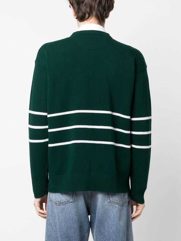 Men's Logo Crew Neck Knit Top Green - VALENTINO - BALAAN 6