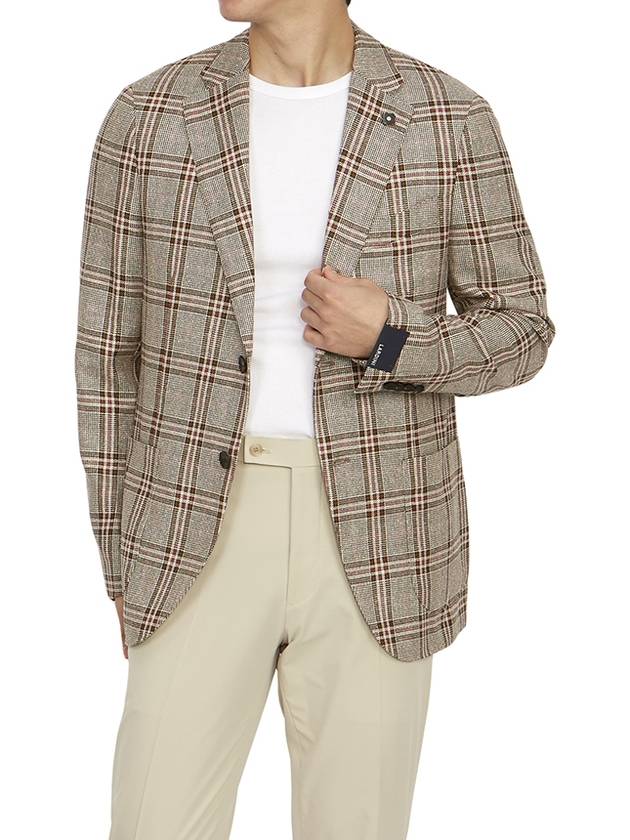 Men's Check Jacket Brown - RVR LARDINI - BALAAN 6