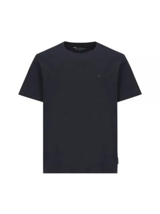 Satellite Logo Detail Crew Neck Short Sleeve T-Shirt Navy - MOOSE KNUCKLES - BALAAN 2