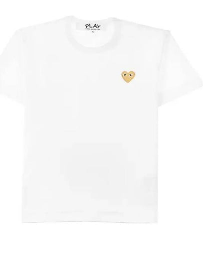 Small Gold Heart Wappen Short Sleeve T-Shirt White P1 T216 4 - COMME DES GARCONS - BALAAN 2