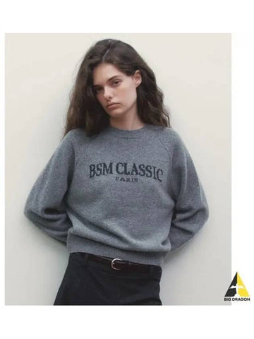 BSM CLASSIC KNIT PULLOVER MELANGE GRAY - BENSIMON - BALAAN 1