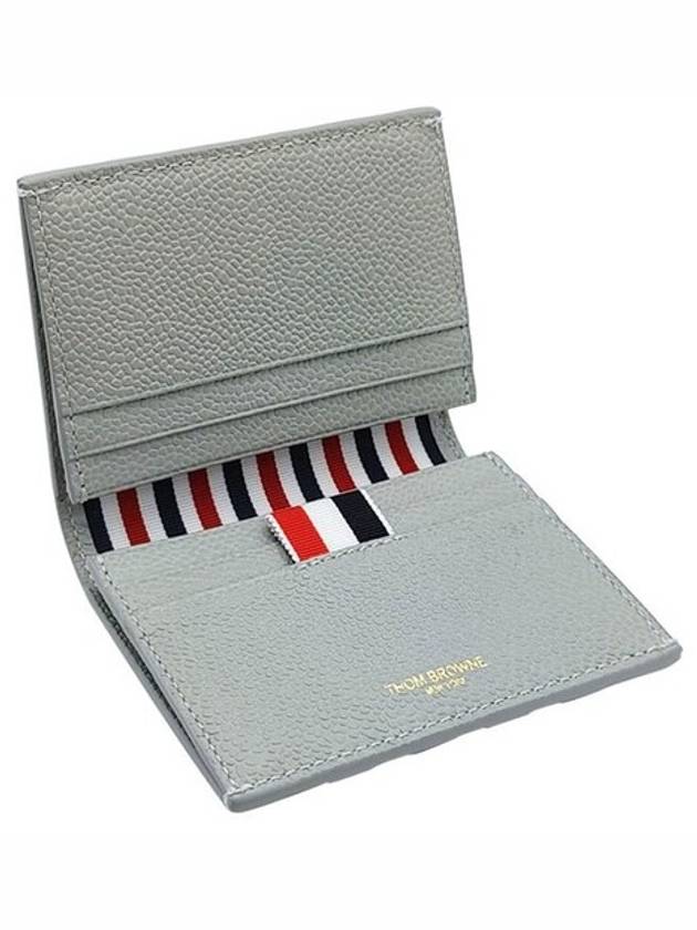 4 Bar Applique Stripe Double Card Holder Pastel Green - THOM BROWNE - BALAAN 3