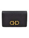 Gancini Leather Card Wallet Black - SALVATORE FERRAGAMO - BALAAN 2