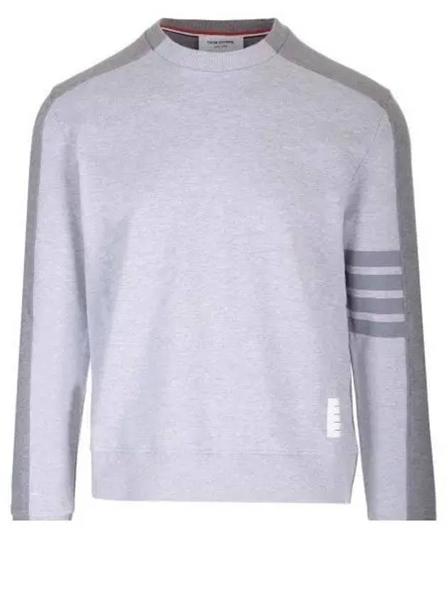 4 Bar Stripe Two Tone Loopback Sweatshirt Grey - THOM BROWNE - BALAAN 2