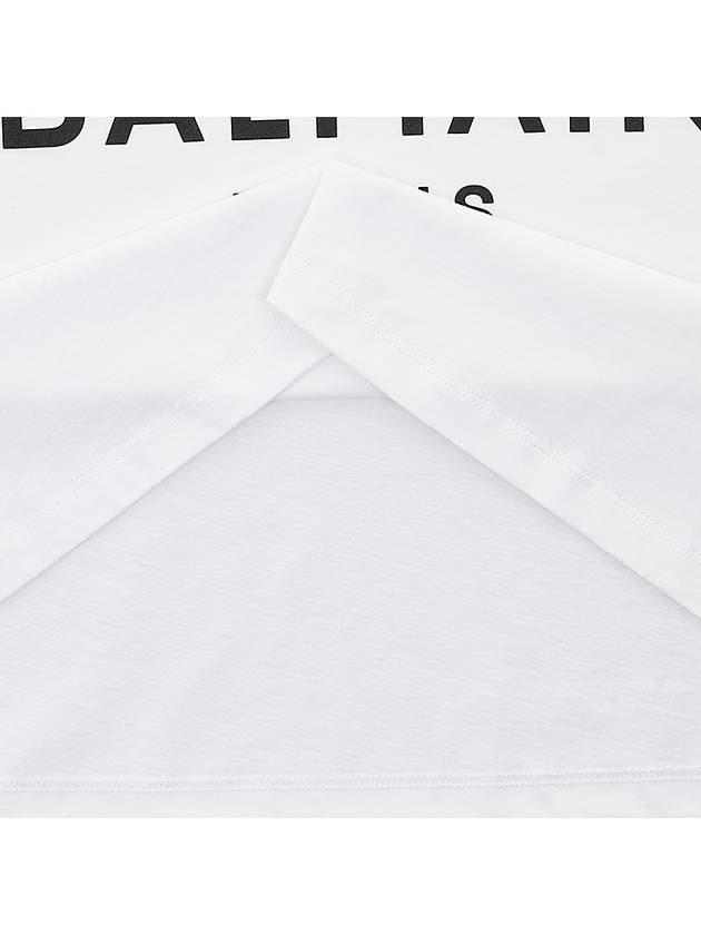 Logo Print Cotton Cropped Short Sleeve T-shirt White - BALMAIN - BALAAN 9