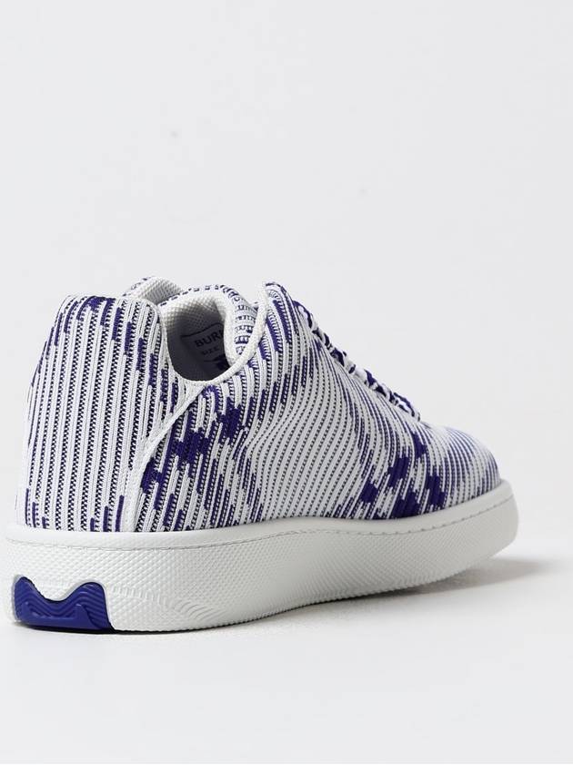 Box Check Print Leather Low Top Sneakers Royal Blue - BURBERRY - BALAAN 4