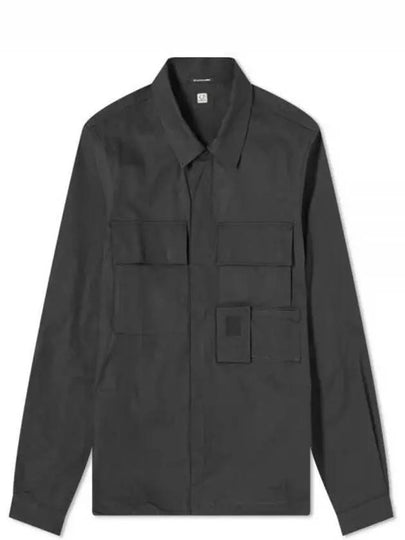 Gabardine Pockets Long Sleeve Shirt Black - CP COMPANY - BALAAN 2