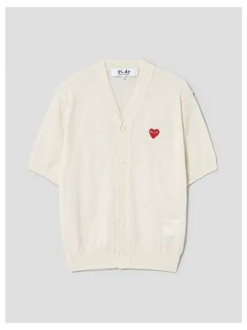 Red Waffen Short Sleeve T Shirt V Neck Spring Fall Cardigan White Domestic Product GM0024022710664 - COMME DES GARCONS PLAY - BALAAN 1