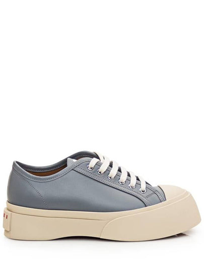 Pablo leather lace-up low-top sneakers gray - MARNI - BALAAN 2