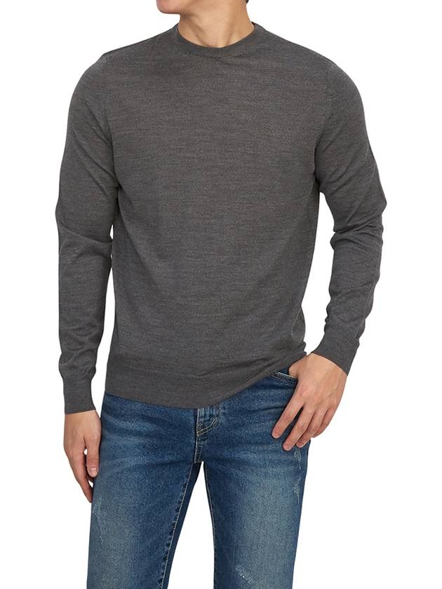 Men's Crew Neck Wool Knit Top Grey - DRUMOHR - BALAAN 6