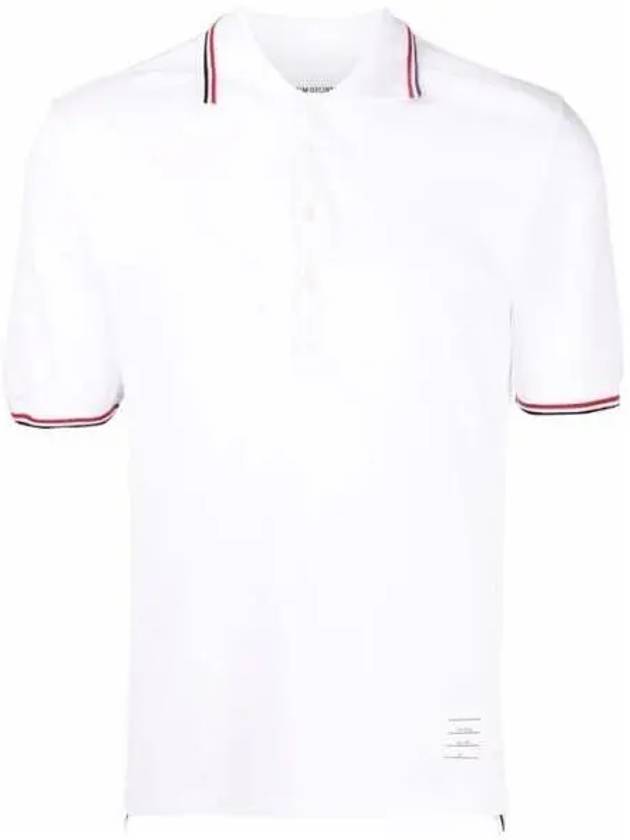 MJP156G Classic Pique Stripe Short Sleeve Polo T Shirt 270503 1021552 - THOM BROWNE - BALAAN 1