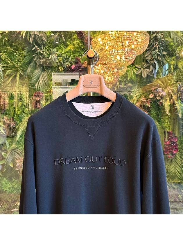 Logo Print Crew Neck Sweatshirt Black - BRUNELLO CUCINELLI - BALAAN 3