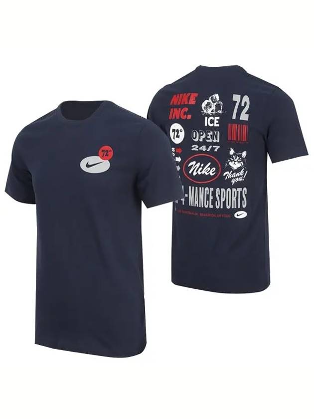 Dri Fit 3MO GFX Short Sleeve T-Shirt Navy - NIKE - BALAAN 3