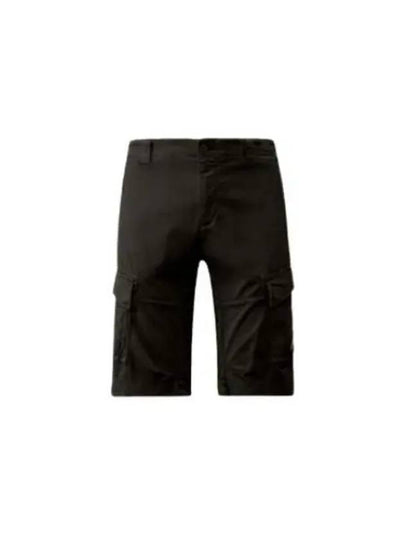 Stretch Satin Cargo Shorts Black - CP COMPANY - BALAAN 2