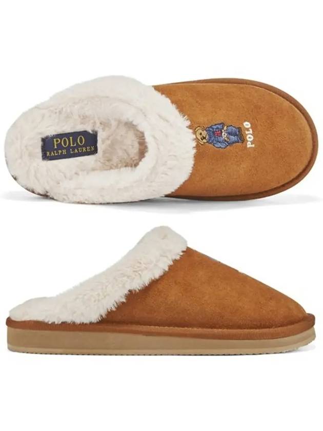 Kayleigh Scuff Bear Suede Mule Brown - POLO RALPH LAUREN - BALAAN 6