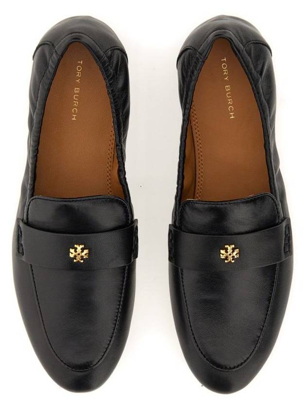 Ballet Double T Napa Leather Loafers Black - TORY BURCH - BALAAN 3