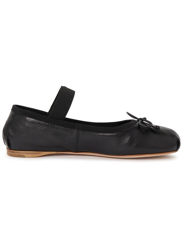 Women's Logo Leather Ballerinas Black - MIU MIU - BALAAN 5