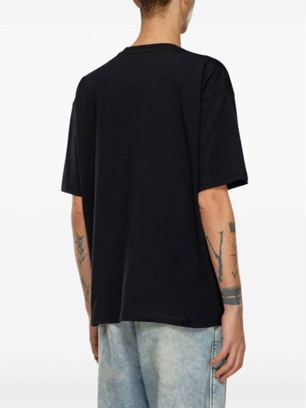 Oval D Logo Cotton Short Sleeve T-Shirt Black - DIESEL - BALAAN 3