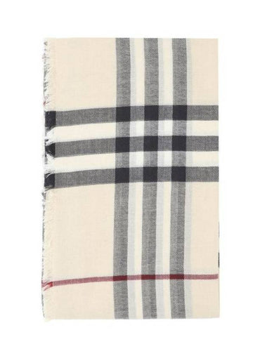 Checked Wool Scarf Beige - BURBERRY - BALAAN 1