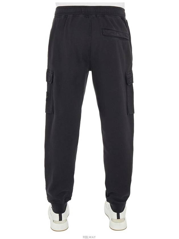 Garment Dyed Cotton Fleece Track Pants Black - STONE ISLAND - BALAAN 3