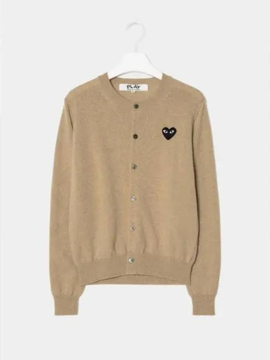 Women s Black Heart Wappen Spring Fall Cardigan Beige Domestic Product - COMME DES GARCONS PLAY - BALAAN 1