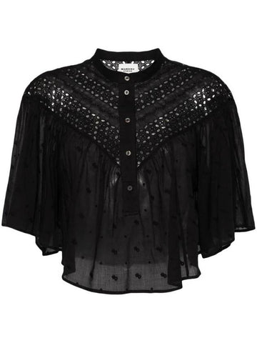 Women's Safi Cotton Shirt Black - ISABEL MARANT ETOILE - BALAAN 1