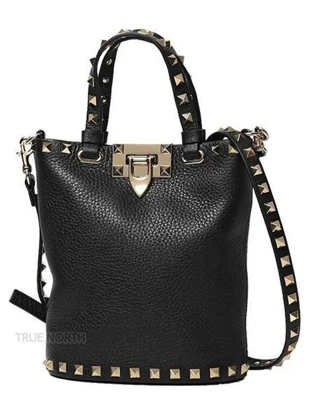 Rockstud Tote Bag Black - VALENTINO - BALAAN 2