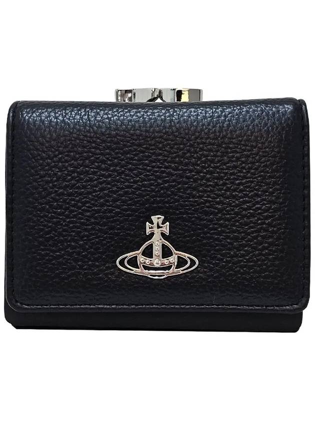 ORB Logo Small Frame Half Wallet Black - VIVIENNE WESTWOOD - BALAAN 2