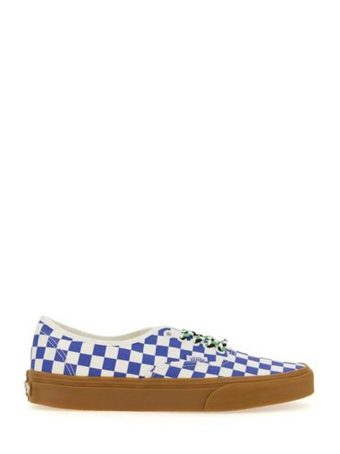 Checkerboard Canvas Low Top Sneakers White Blue - VANS - BALAAN 1