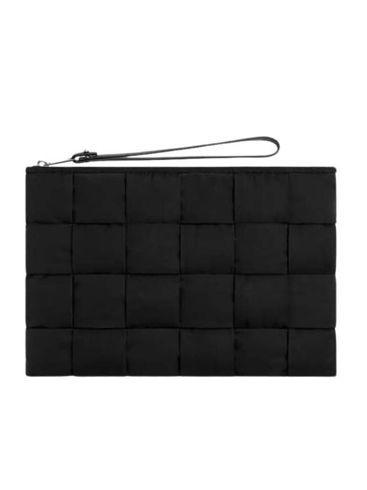 Cassette Small Flat Clutch Bag Black - BOTTEGA VENETA - BALAAN 1