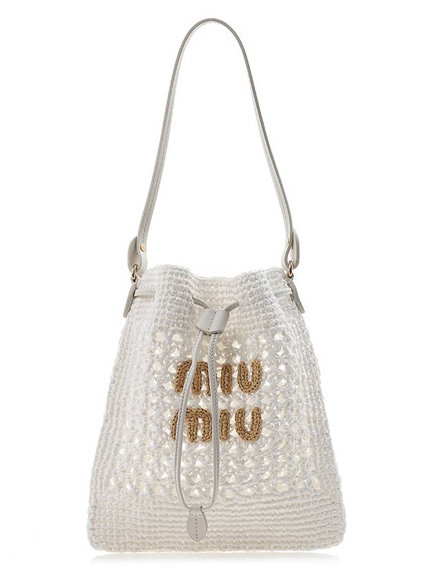 Woven Fabric Mini Bucket Bag White - MIU MIU - BALAAN 2