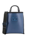 V Logo Signature Canvas Tote Bag Navy - VALENTINO - BALAAN 1