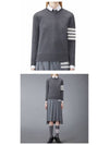 4-Bar Merino Jumper Wool Knit Top Grey - THOM BROWNE - BALAAN 5