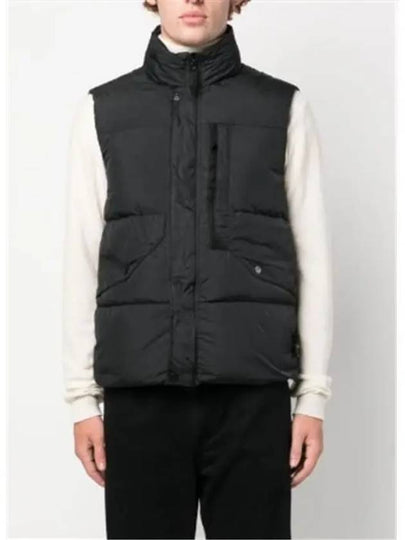 Wappen Patch High Neck Padding Vest Black - STONE ISLAND - BALAAN 2