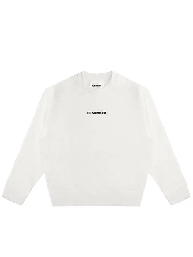 Logo Printing Oversized Cotton Sweatshirt White - JIL SANDER - BALAAN 3