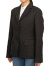 2-In-1 Houndstooth Mohair Wool Jacket Grey - DIOR - BALAAN 3