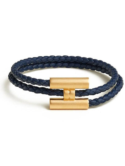 Tournis Tresse Bracelet Gold Navy - HERMES - BALAAN 2