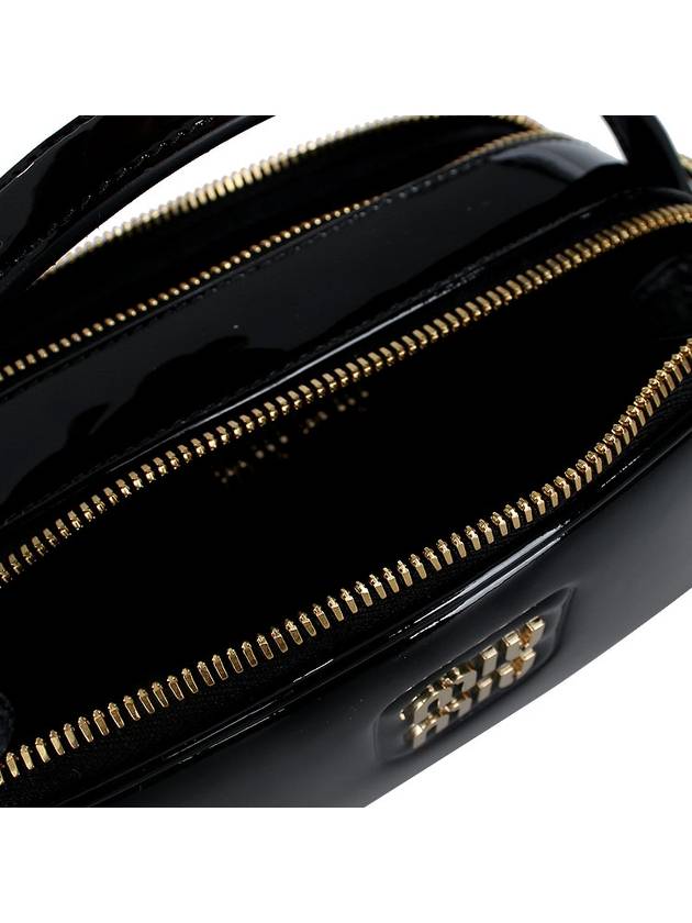 Logo Patent Leather Shoulder Bag Black - MIU MIU - BALAAN 11