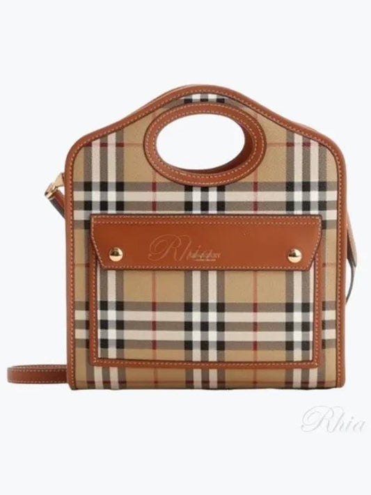 Check Mini Pocket Tote Bag Beige - BURBERRY - BALAAN 2