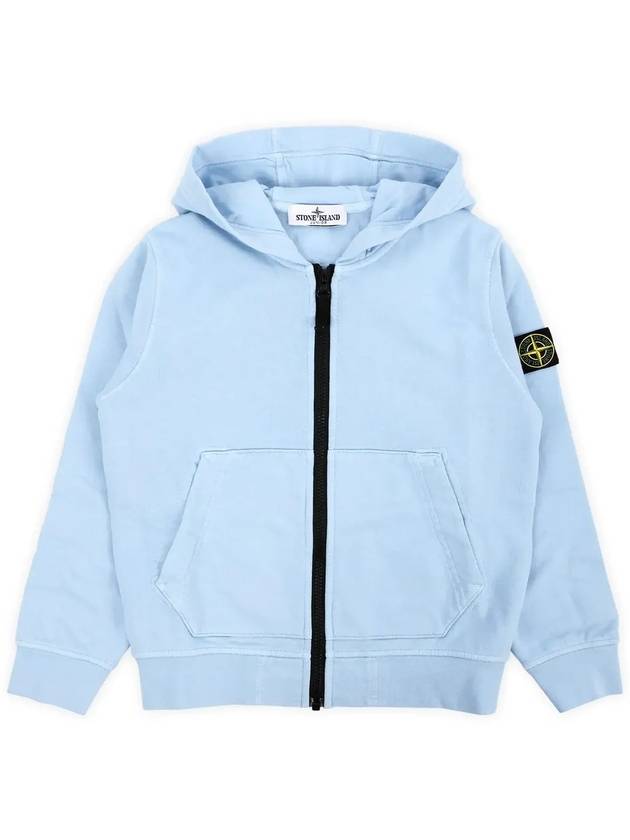 Kids Garment Dyed Heavy Weight Zip Up Hoodie Blue - STONE ISLAND - BALAAN 4