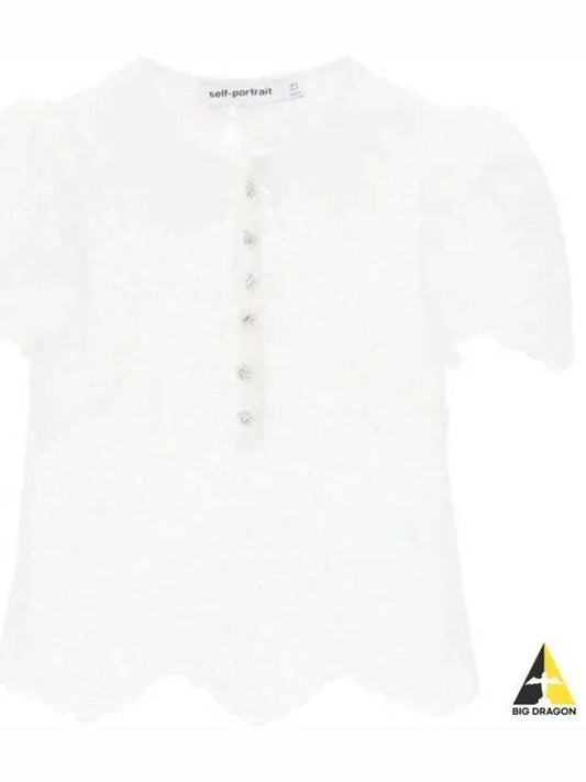 White Cord Lace Top PF23 080T W - SELF PORTRAIT - BALAAN 1