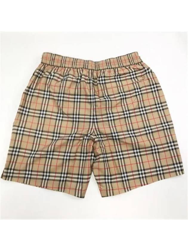 Men's Small Scale Check Drawstring Swim Shorts Beige - BURBERRY - BALAAN 3