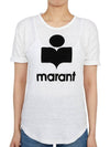 Koldi Logo Linen Short Sleeve T-Shirt White - ISABEL MARANT ETOILE - BALAAN 2