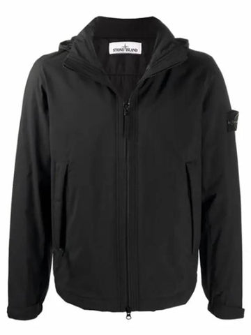 Wappen Soft Shell Hooded Jacket Black - STONE ISLAND - BALAAN 1