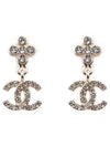 CC Logo Flower Drop Earrings Gold - CHANEL - BALAAN 1