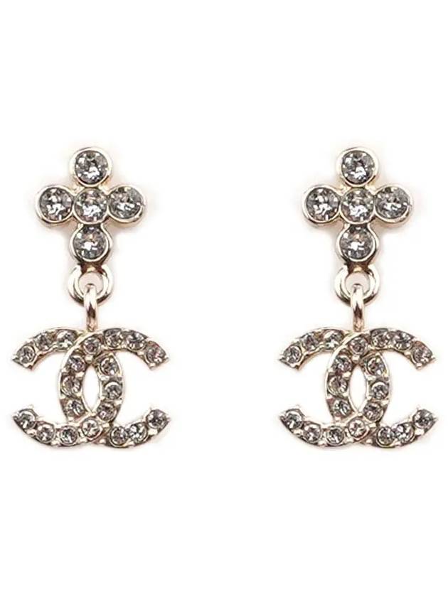 CC Logo Flower Drop Earrings Gold - CHANEL - BALAAN 1