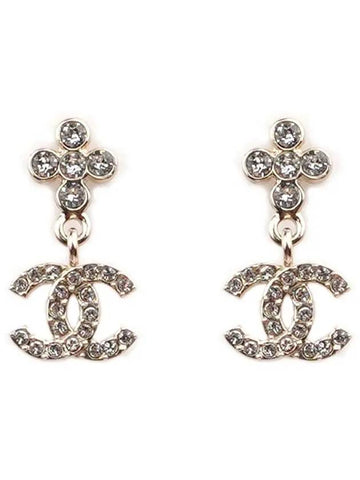 CC Logo Flower Drop Earrings Gold - CHANEL - BALAAN 1