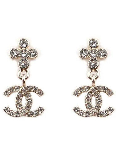 CC Logo Flower Drop Earrings Gold - CHANEL - BALAAN 1