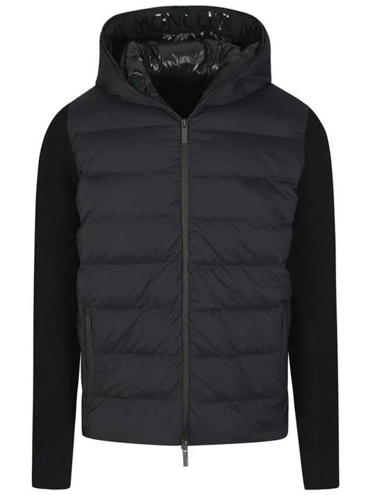 Mix Knit Hooded Padded Jacket Black 9B000 07 M1131 999 - MONCLER - BALAAN 2