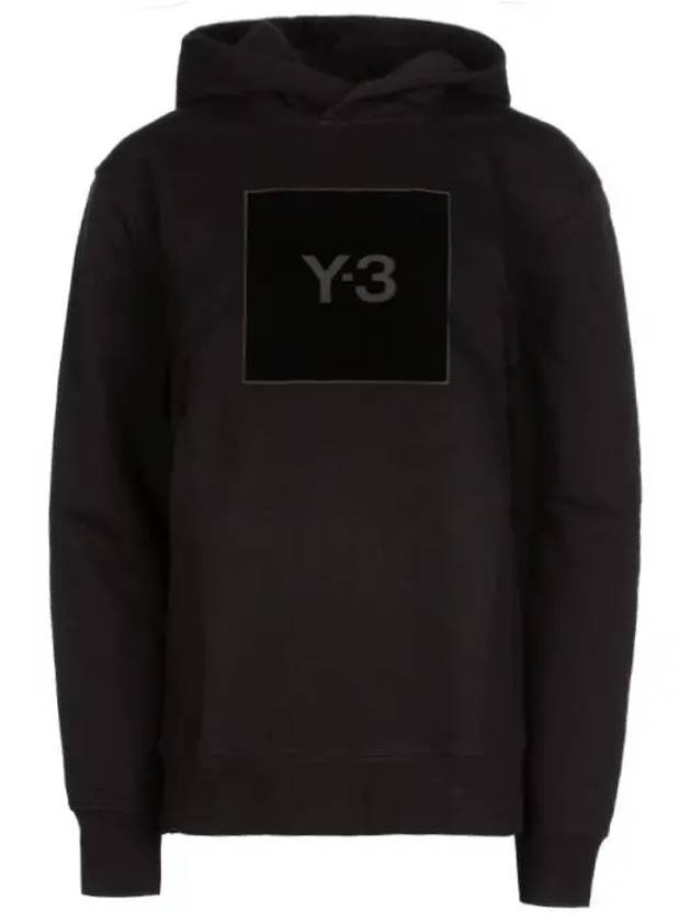 Square Logo Print Cotton Hood Black - Y-3 - BALAAN 2